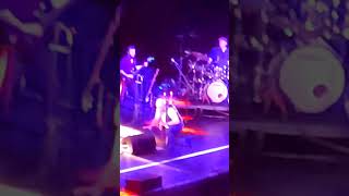 Jethro Tull Ian Anderson falls on stage