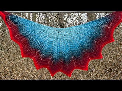 Crochet Easy Chevron Shawl Tutorial - "Chalina"