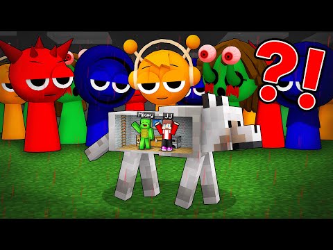 JJ and Mikey: SECRET DOG BUNKER vs SPRUNKI Army Battle in Minecraft - Maizen