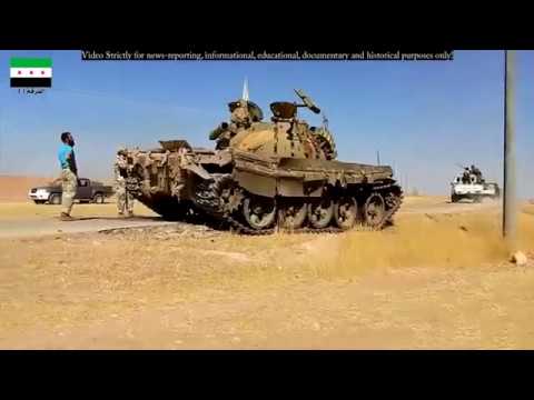 جانب من الاشتباكات الدائرة بين عناصر لواء صقور الشمال وقوات النظام في ريف حلب