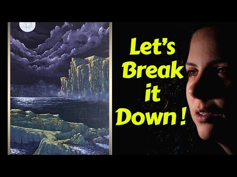 Unique seascape painting techniques by night