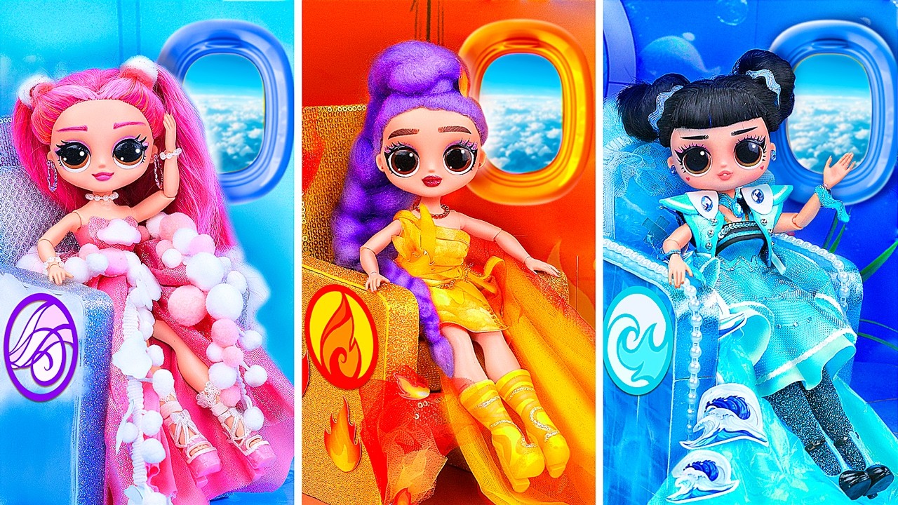 KPOPのデーモンハンターの４つのエレメントで飛行機の旅をいろいろ作ったよ。