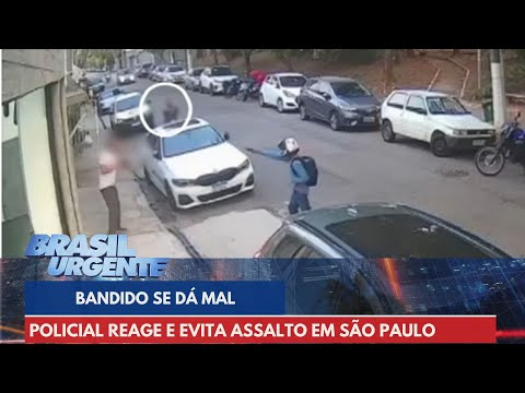 Bandido se dá mal após policial de folga reagir a assalto | Brasil Urgente