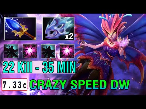 Crazy Speed Machine Gun [Dark Willow] Midlane Vs Queen Of Pain - X2 Moon Shard + Scepter Insane DMG