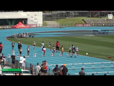 Girls U10 60M Hurdles Heat 1: 2023-24 State Combined Events Championships - Saturday