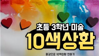 [초등3학년 미술]물감으로 10색상환 만들기
