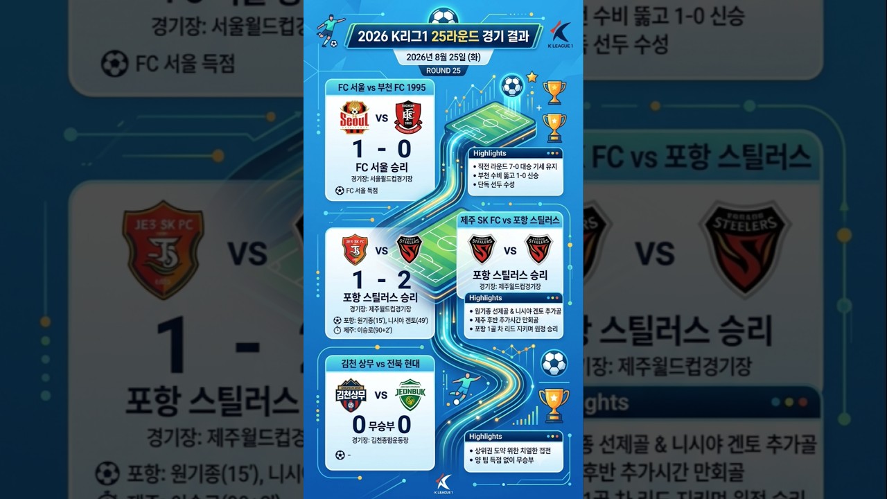 [K리그1 25R] ​"이러다 조기 우승?" 승점 53점 찍은 서울과 2~7위 역대급 승점 지옥 #K리그1 #축구