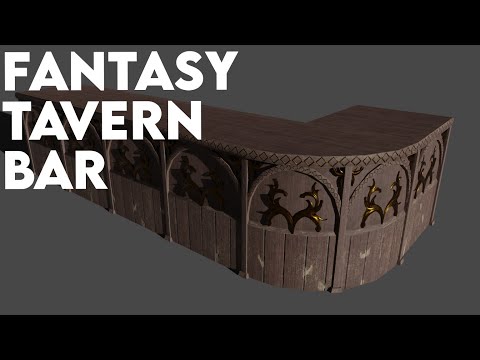 Fantasy tavern bar 3D model Timelapse