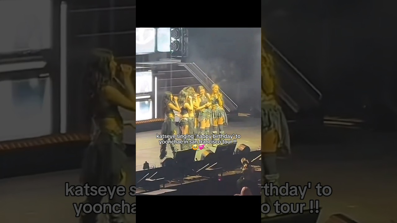 katseye sang happy birthday to yoonchae with all the eyekons in sf tour 🥹💞 #katseye #shorts