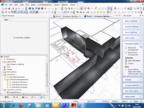DIALux tutorial #7 Emergency Lighting Escape routes