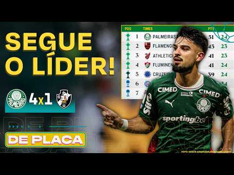 PALMEIRAS LÍDER; CORINTHIANS PERDE; CHAPECOENSE 1X0 SÃO PAULO; SANTOS EMPATA | De Placa 24/08/26