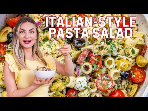 Italian Style Pasta Salad with Artichokes & Sundried Tomatoes - Easy Pasta Salad Recipe | Blondelish