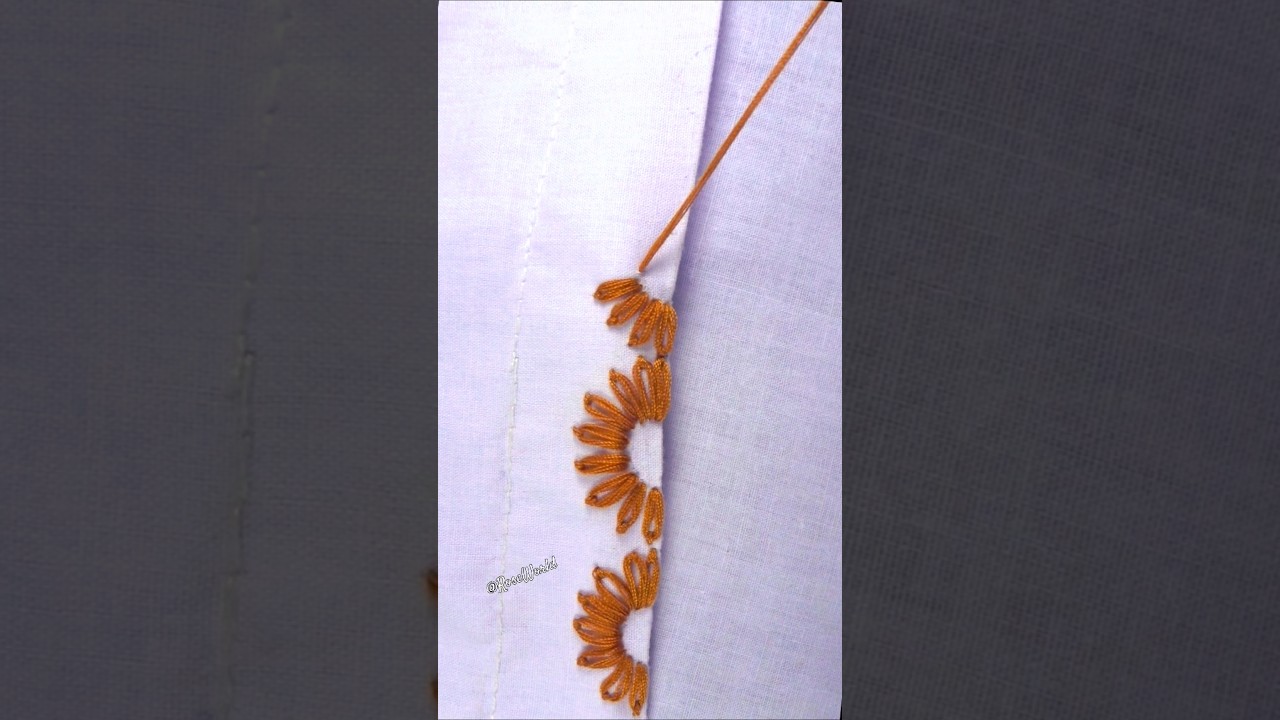 New hand embroidery border design 🥰 #embroidery #beautiful #handwork