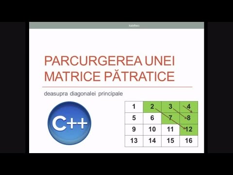 Limbajul C++ Parcurgerea unei matrice patratice deasupra diagonalei principale