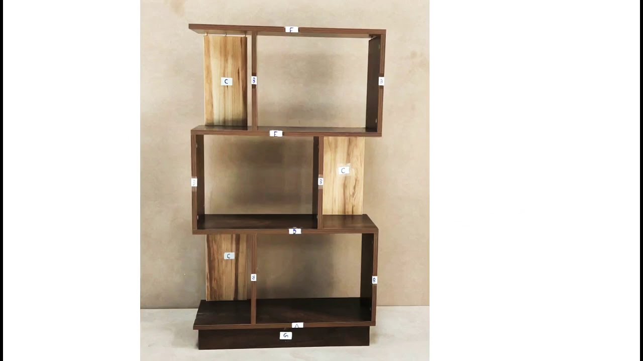 Assembling video of 3x3 zigzag book shelf
