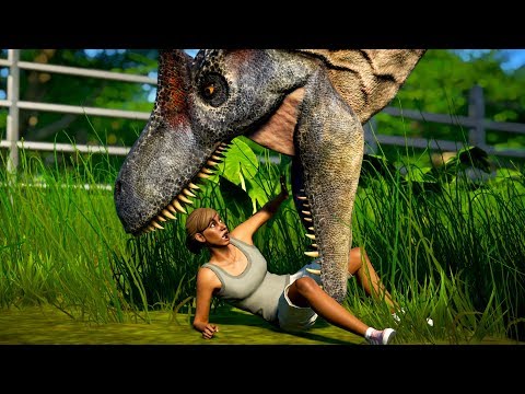 2 Allosaurus Vs 2 Acrocanthosaurus Vs 2 Carcharodontosaurus Breakout and Fight!