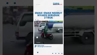 Bikin Resah Pengguna Jalan,  Emak-emak Berkendara Ngebut di Pati Nyaris Seruduk 2 Truk
