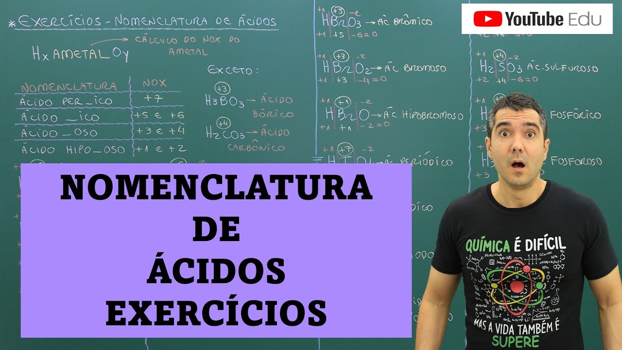 EXERCÍCIOS NOMENCLATURA DE ÁCIDOS - Química para quem tem dificuldade!
