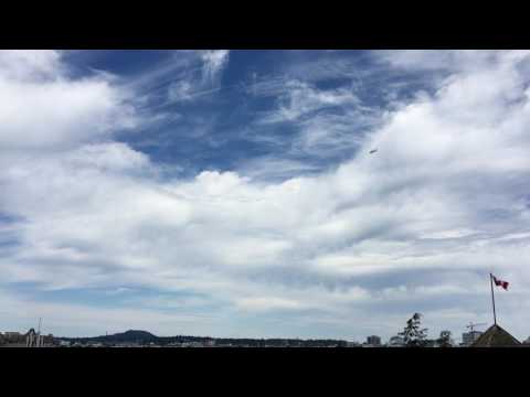 B-25 flies past our hotel room in Victoria B.C. 06-25-2017