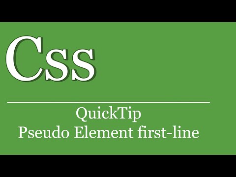 QuickTip #154 - CSS Tutorial - Pseudo Elements | first line | HTML