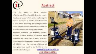 Effective And Efficient Landslide Detection System To Monitor Konkan Railway Tracks