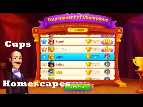 Homescapes Cup 1 - 2 HD Tournament of Champions after highest level | walkthrough | 3 - match game