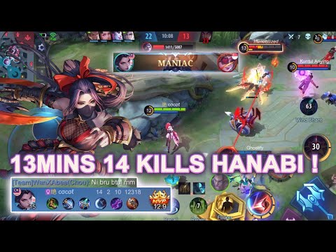 13 MINS 14 KILLS HANABI ! SOLO RANK - MANIAC -