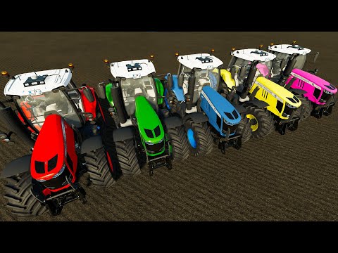 JOHN DEERE vs CLAAS COLORED TRACTORS & FUEL TANKS PARKOUR - Farming Simulator 22