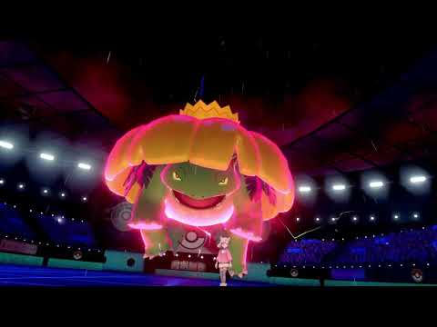 Shiny Venusaur Gmax Vinelash in rain.