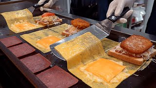 Download lagu 딱지토스트 So Creative! Amazing Folding Ham Cheese Egg Toast - Korean street food mp3