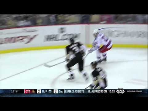 Douglas Murray polishes off Brian Boyle April 5 2013 NY Rangers vs Pittsburgh Penguins NHL Hockey