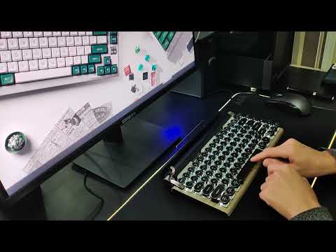 Typewriter duel systems USB bluetooth wireless 83 Keys Mechanical Keyboard