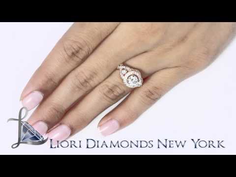 ER-SOLD-155 - 1.36 Carat F-SI1 Round Diamond Engagement Ring 14k Rose Gold Vintage Style