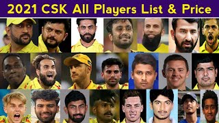 2021 CSK All Players List & Price - Chennai Super Kings IPL 2021 Squid