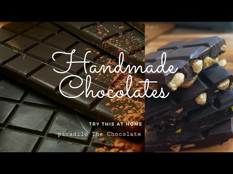 Homemade Handcrafted chocolates| Hazelnut & pistachio dark chocolate Recipe| Easy Homemade Chocolate