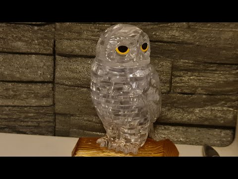 ASMR. Собираю 3D сову из искусственного прозрачного хрусталя.