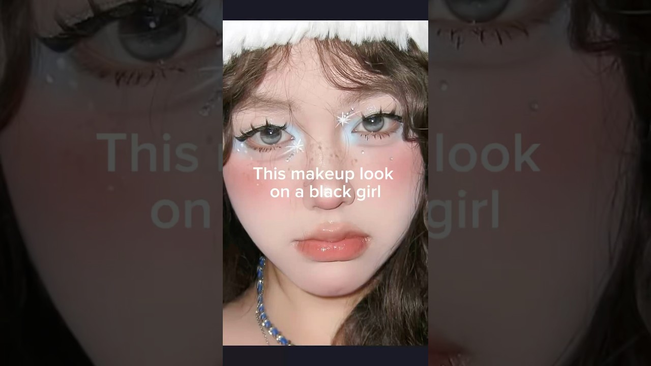 Black Girl Tries Douyin Winter Fairy Makeup #douyinmakeup #makeuptutorial #makeup #gorgeousmakeup