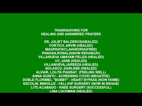 HEALING LIST 22 DEC 2024