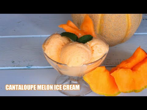 4 ingredient Cantaloupe Melon Ice Cream / Ice Cream in 10 minutes / No Ice Cream Maker
