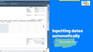 Inputting Dates Automatically to a Document |SAP Business One