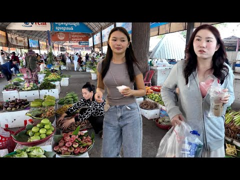 Awesome Walking Tour in CAMBODIAN Street Food 2026 - Countryside Market at Kien Svay Krao Resort