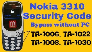 how to unlock nokia 3310 security code