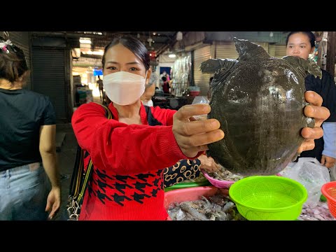 Market show, turtle cook with chili sauce and green banana recipe - Turtle roasted with salt recipe