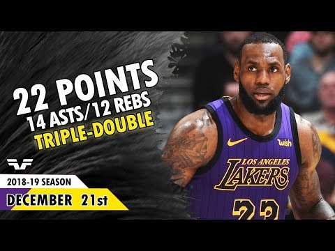 LeBron James Triple-Double - 2018.12.21 - Lakers vs Pelicans - 22 Pts, 14 Asts, 12 Rebs