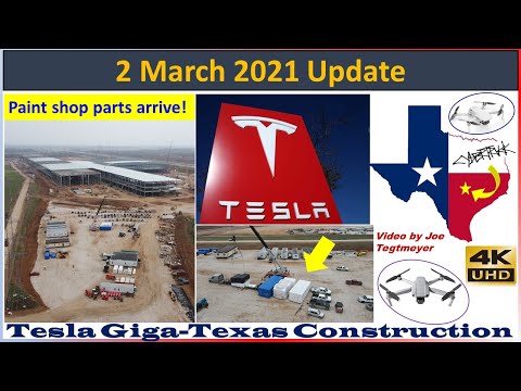 Tesla Gigafactory Texas 2 March 2021 Cyber Truck & Model Y Factory Construction Update (07:45AM)