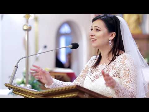 Panna Młoda dziękuje Bogu śpiewem w Kościele! "Unoszę wzrok" , You raise me up, nie Alleluja