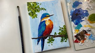 Easy Bird painting/acrylic painting tutorial / abstract painting/ acrylic painting for beginners