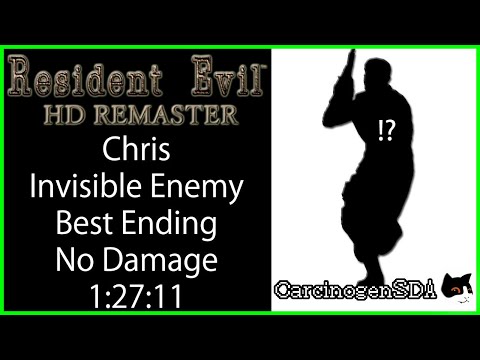 Resident Evil HD Remaster (PC) Invisible Enemy No Damage No Save - Chris Best Ending