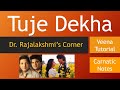 Tuje Dekha To DilwaleDulhaniyaLeJayenge DDLJ Veena Tutorial Carnatic Notes Dr Rajalakshmi