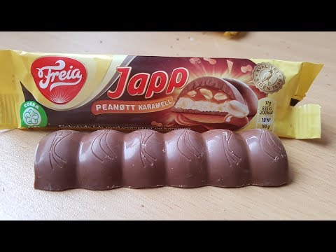 Freia Japp Milk Chocolate Filled With Peanuts, Caramel and a Peanut Filling